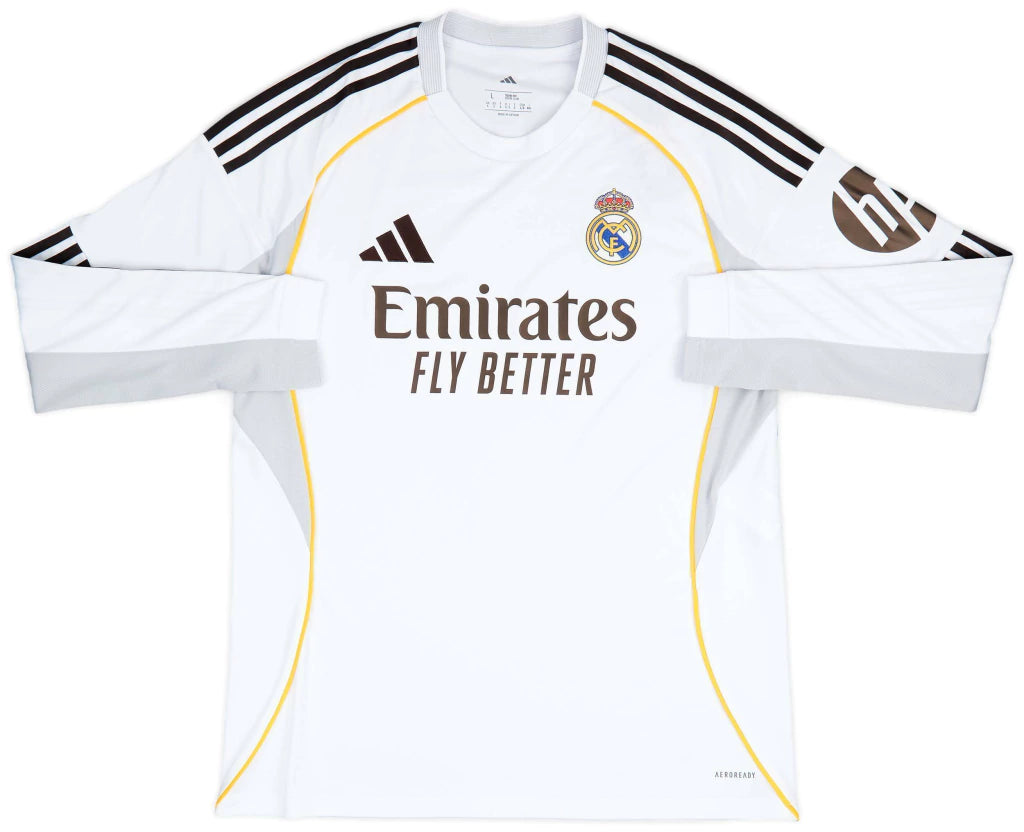 Jersey Real Madrid Local Manga Larga 2026, Edición Oficial, Los Blancos