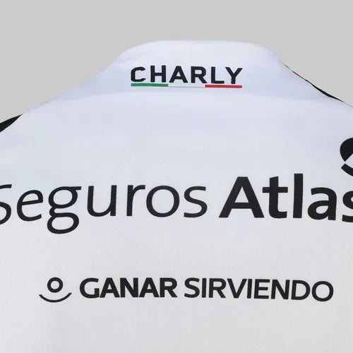 Playera Futból Atlas Visitante 2026, Blanca, Rojinegros