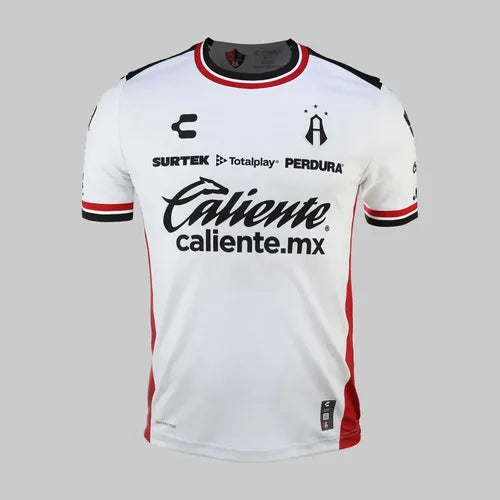 Playera Futból Atlas Visitante 2026, Blanca, Rojinegros