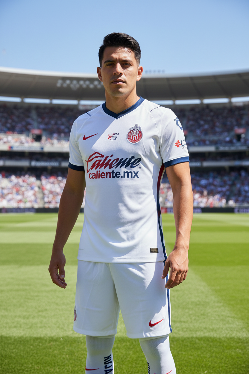 Hombre con jersey visitante de Chivas