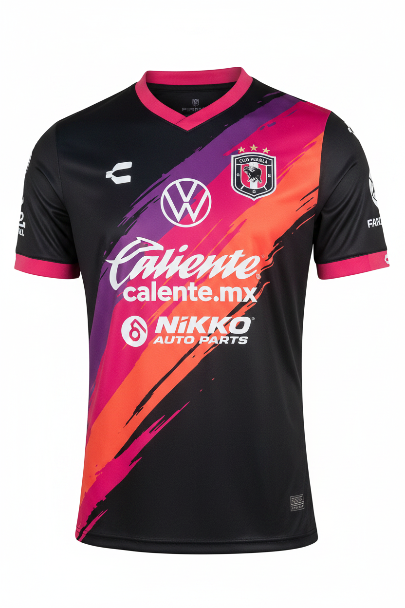 Jersey visitante Club Puebla fondo blanco