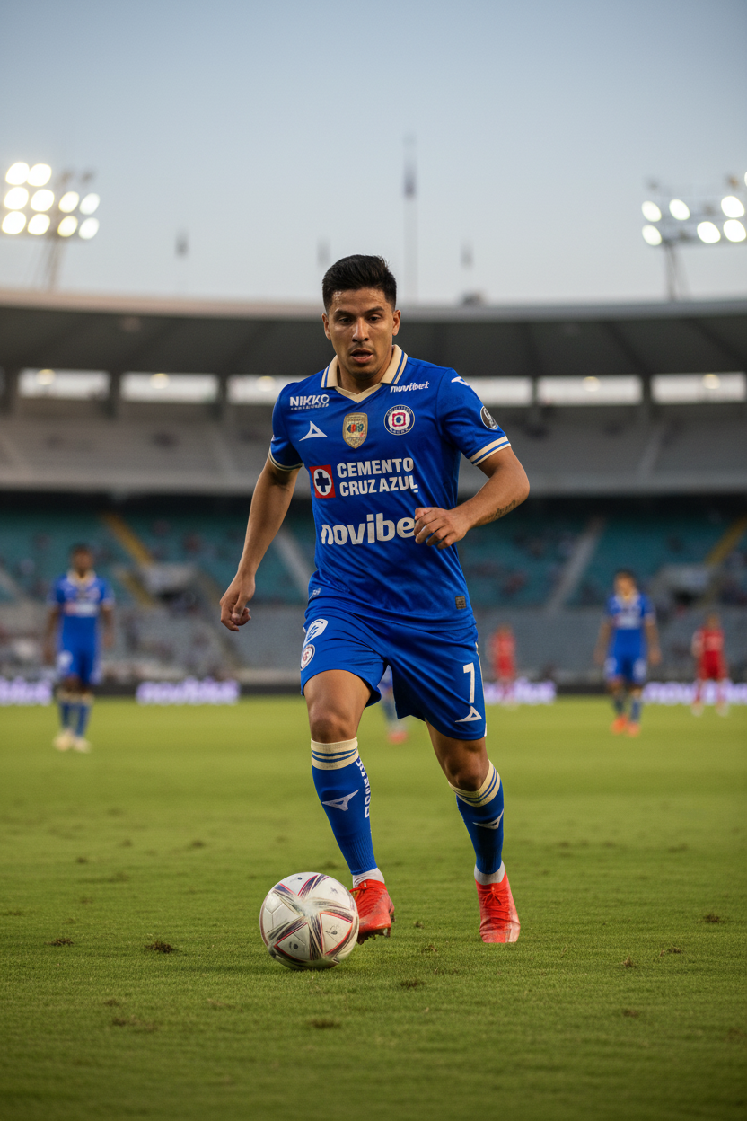 Jugador con jersey de Cruz Azul