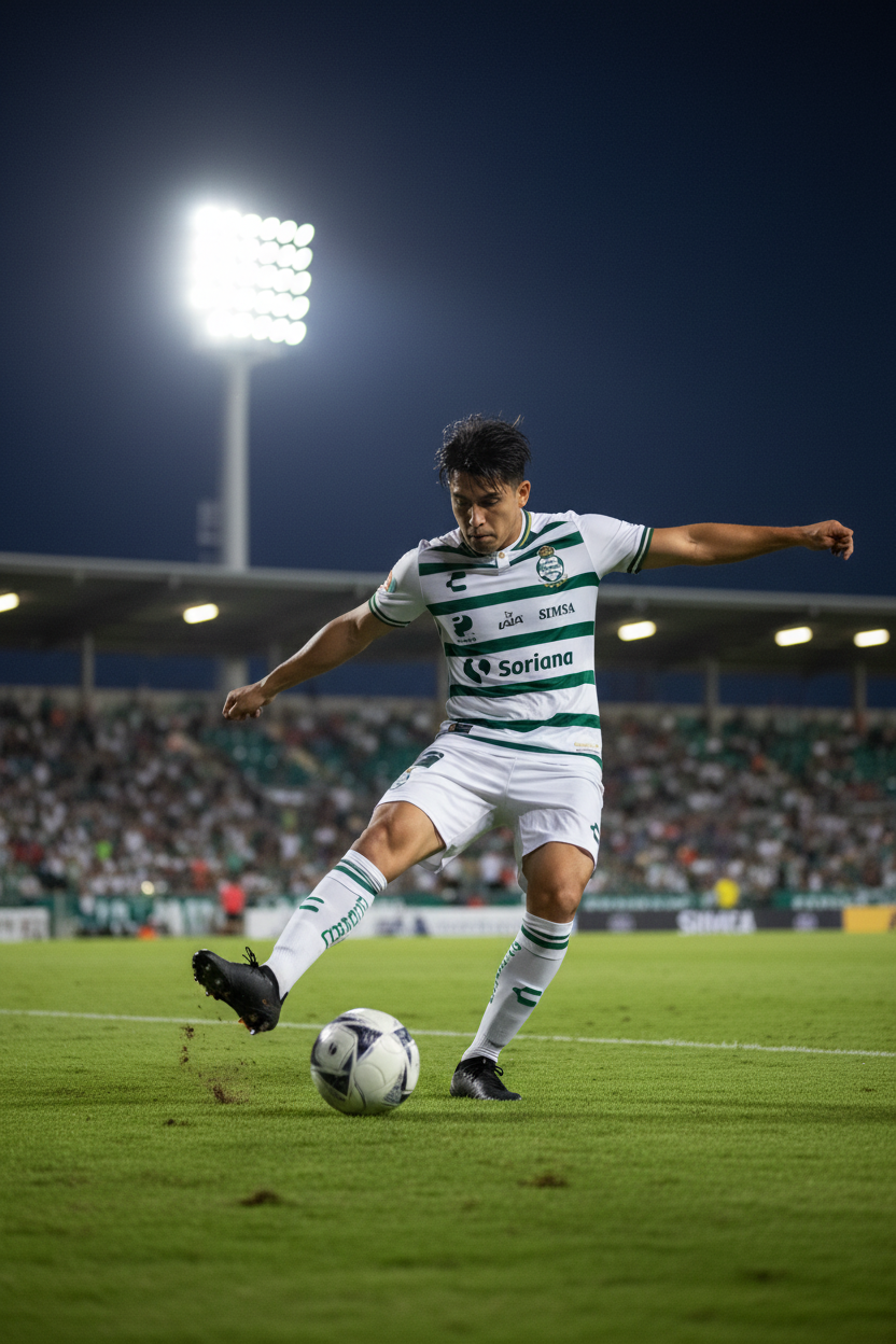 Jugador con jersey Santos Laguna