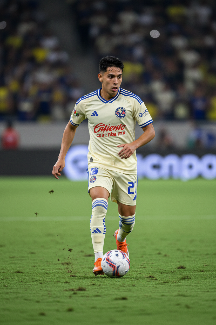 Jugador con jersey visitante del Club América