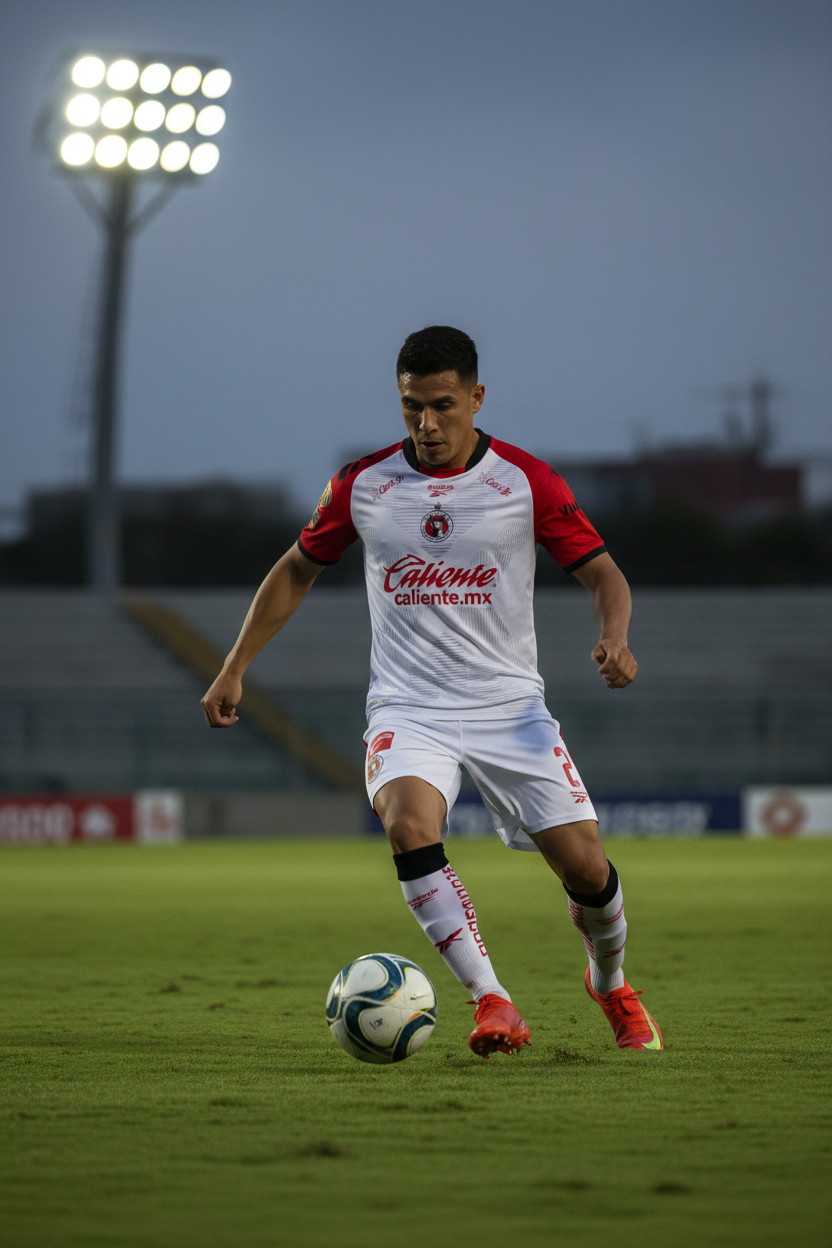 Jugador con jersey visitante del Club Tijuana